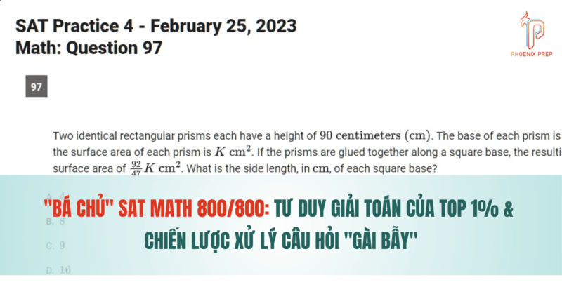 "Bá Chủ" SAT Math 800/800: Tư Duy Giải Toán Của Top 1% & Chiến Lược Xử Lý Câu Hỏi "Gài Bẫy"